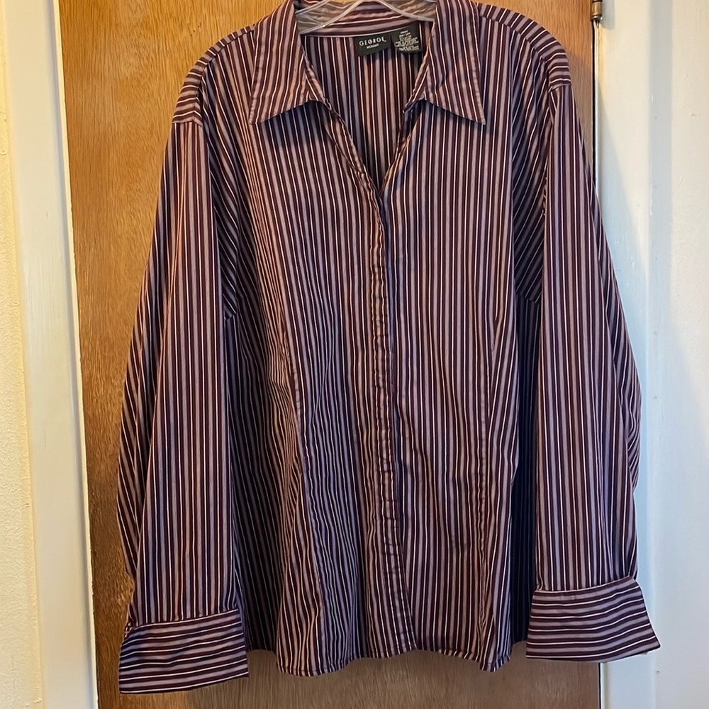 George Woman Sz 26W/28W Blouse Dark Raisin Business Career